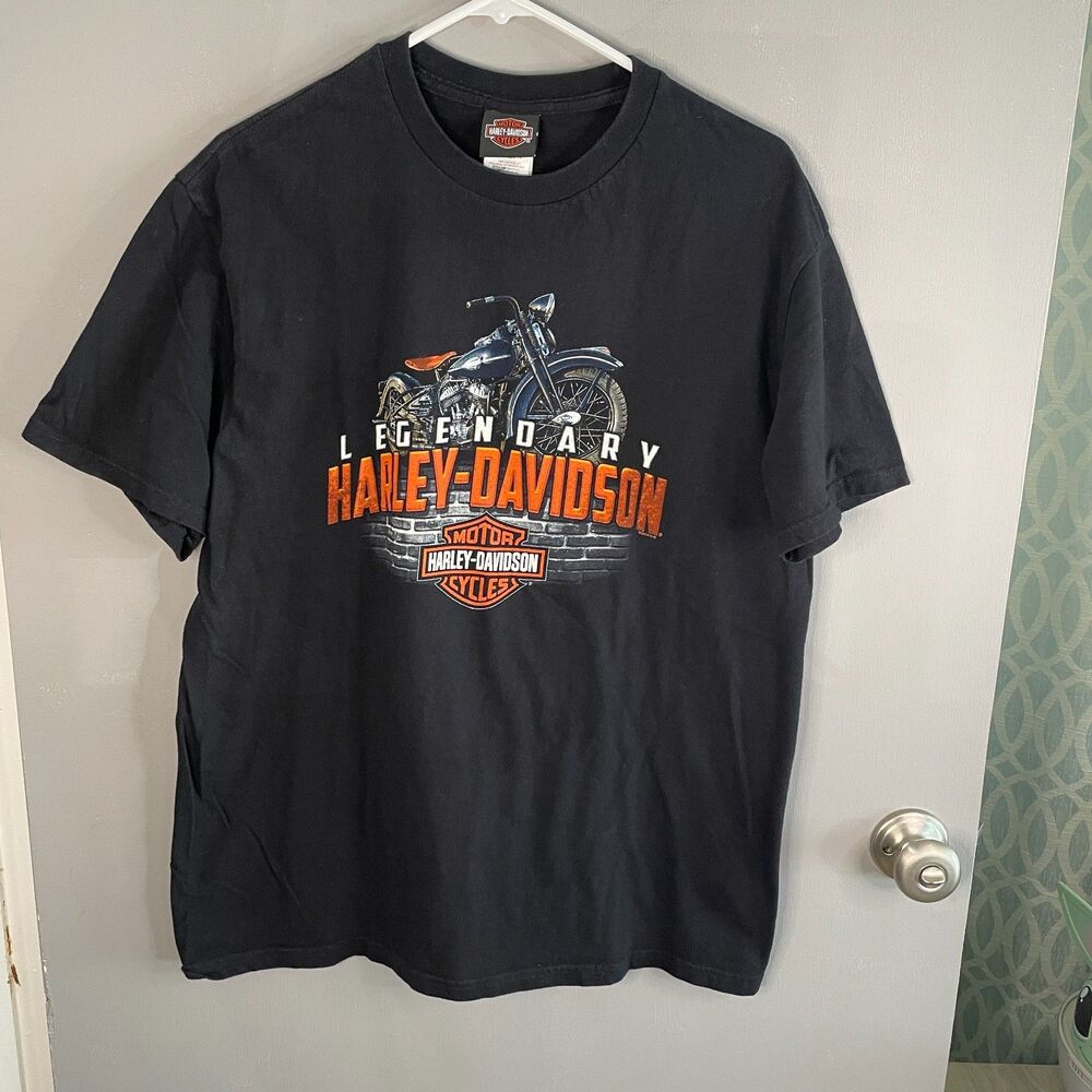 Harley-Davidson Mens L Short Sleeve Black Legendary T-Shirt Milwaukee WI